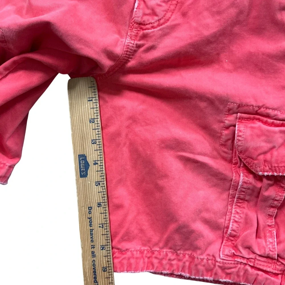 VTG Y2K‎ Hollister Red Cargo Shorts Mens 30 Coral Surf Skate Streetwear Utility